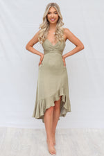 Renner Midi Dress - Khaki Green