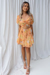 Rita Mini Dress - Orange Floral