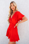 Satin Butterfly Dress - Red