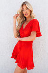 Satin Butterfly Dress - Red