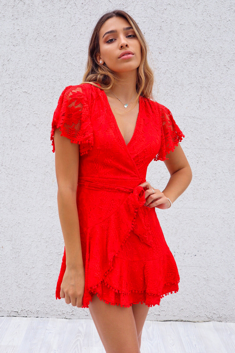 Something Sweet Lace Dress - Red