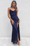 Whitney Sequin Gown - Navy