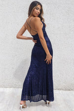 Whitney Sequin Gown - Navy