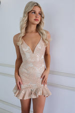 Zoey Mini Dress - Champagne