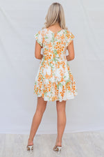 Zola Mini Dress - Orange Floral